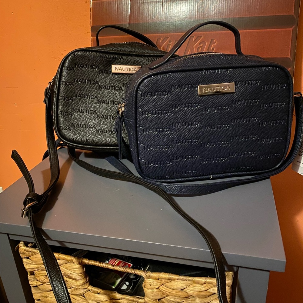 Nautica Women's Black and Navy Crossbody Bags